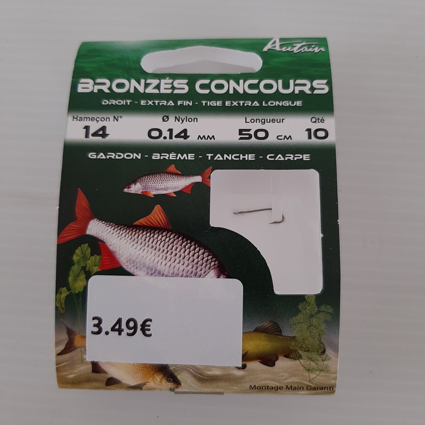 Hameçons montés bronzés concours 50cm Autain X10 au magasin de pêche Compagnie Vegetal à Créhange en Moselle