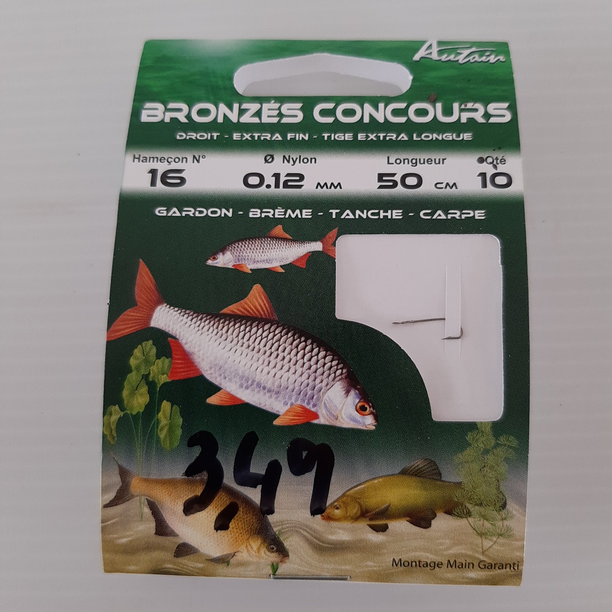 Hameçons montés bronzés concours 50cm Autain X10 au magasin de pêche Compagnie Vegetal à Créhange en Moselle