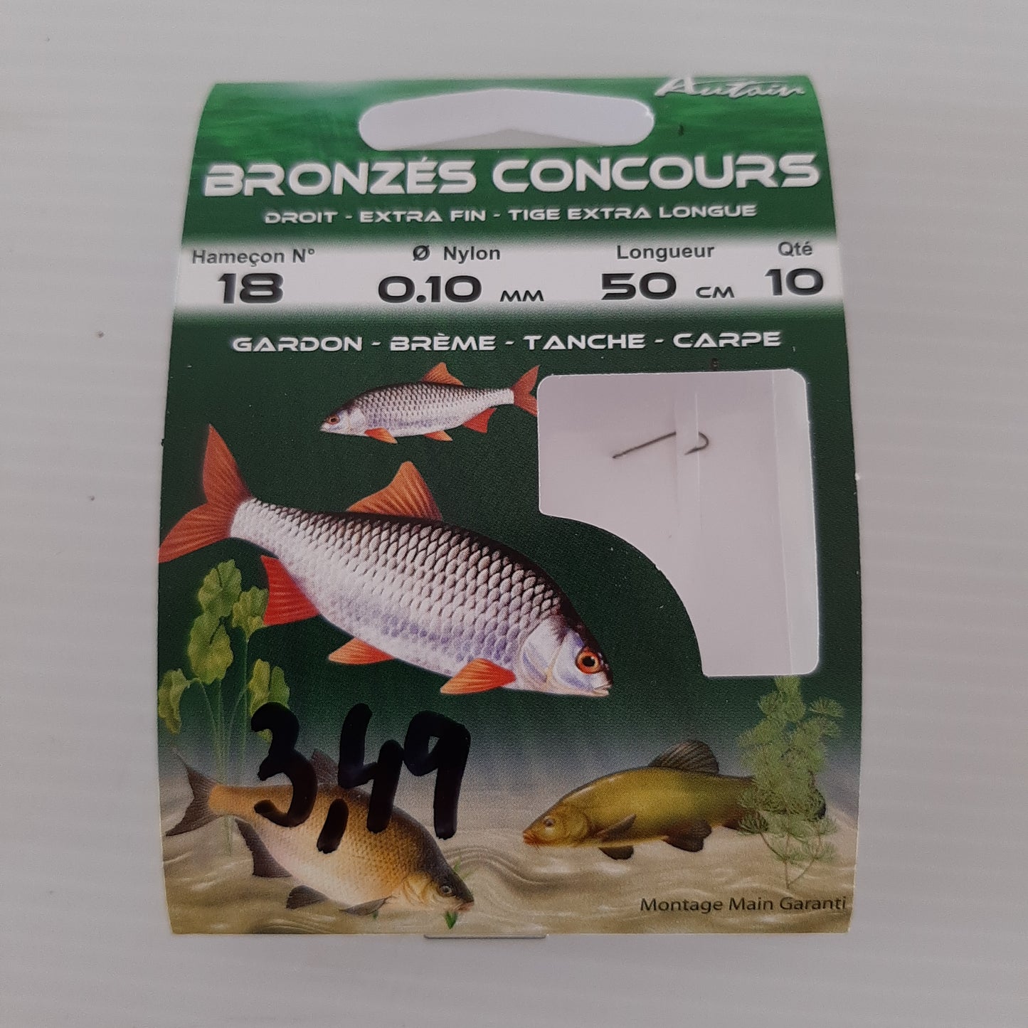 Hameçons montés bronzés concours 50cm Autain X10 au magasin de pêche Compagnie Vegetal à Créhange en Moselle