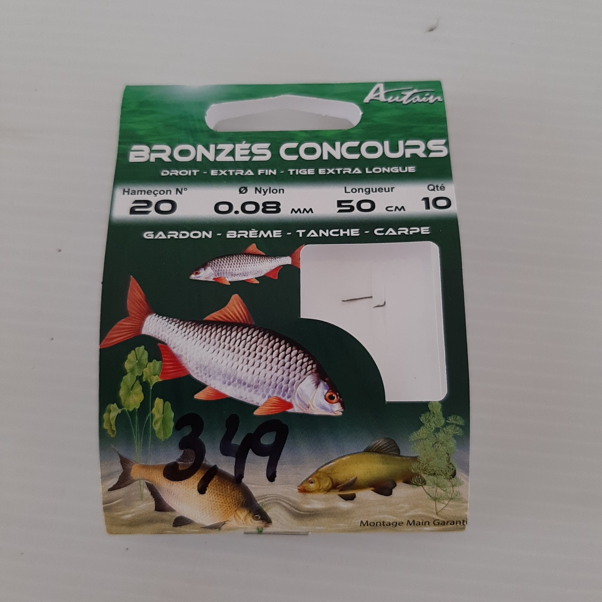 Hameçons montés bronzés concours 50cm Autain X10 au magasin de pêche Compagnie Vegetal à Créhange en Moselle