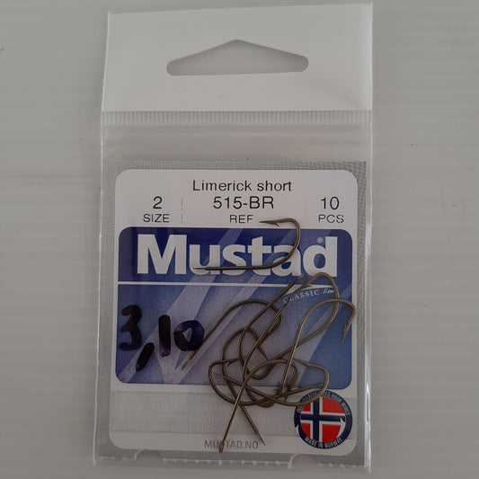 Hameçons Mustad Limerick Short X10 au magasin de pêche Compagnie Vegetal à Créhange en Moselle