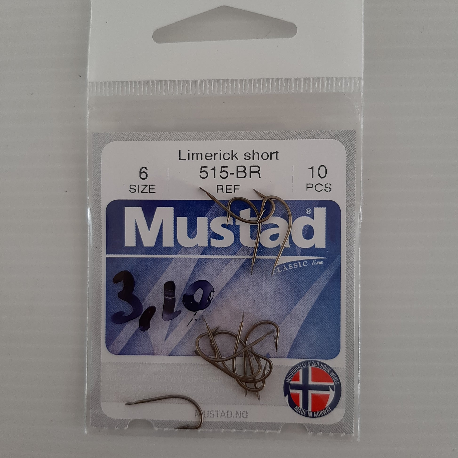 Hameçons Mustad Limerick Short X10 au magasin de pêche Compagnie Vegetal à Créhange en Moselle