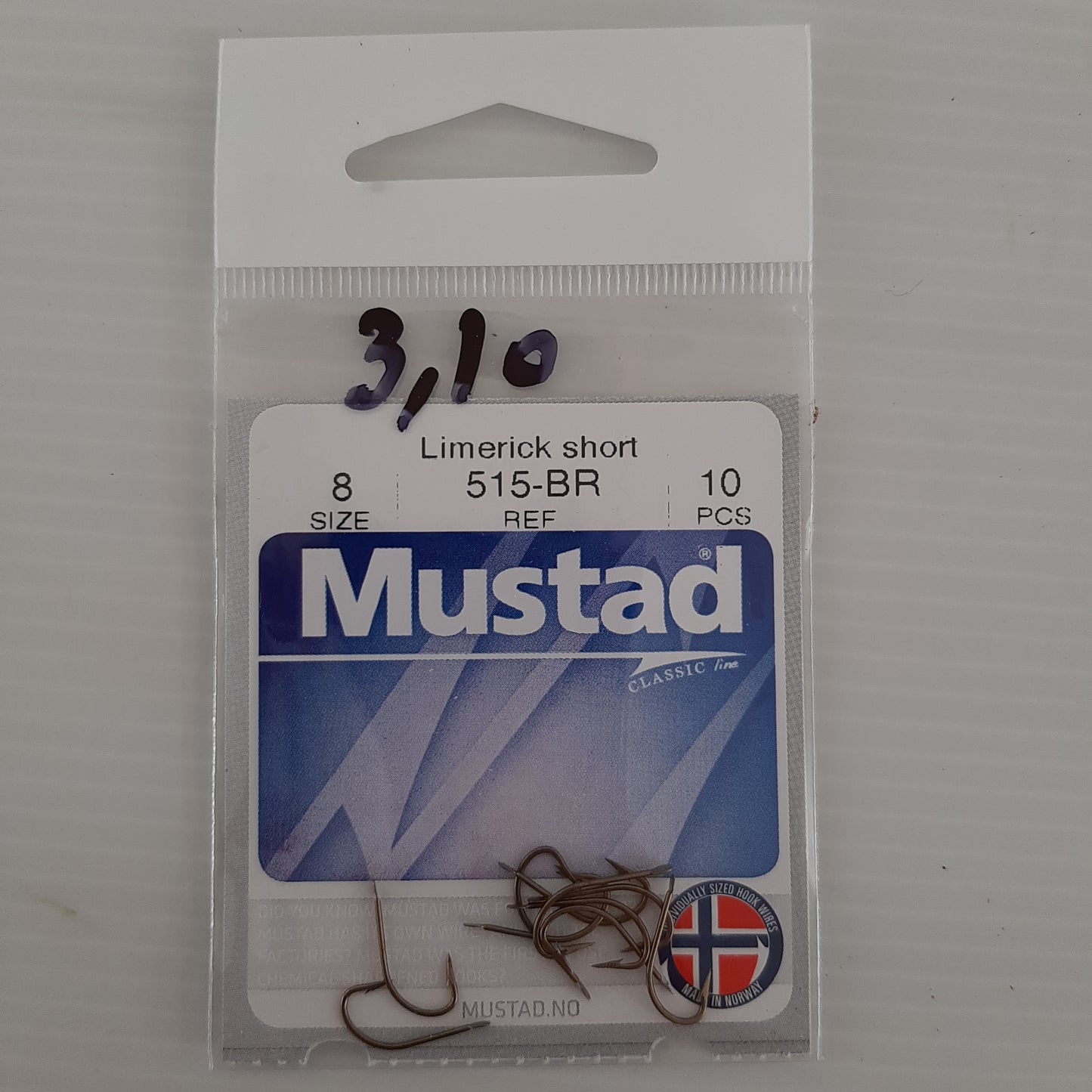 Hameçons Mustad Limerick Short X10 au magasin de pêche Compagnie Vegetal à Créhange en Moselle