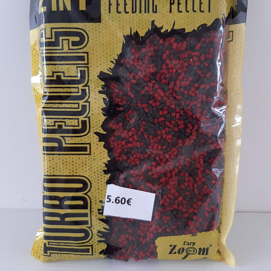 Pellets 3/6mm Fraise-Poisson Turbo Pellets 500g au magasin de pêche Compagnie Vegetal à Créhange en Moselle